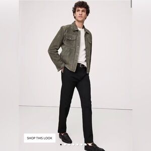 NWT Banana Republic slim fit black‎ dress pants 42x36